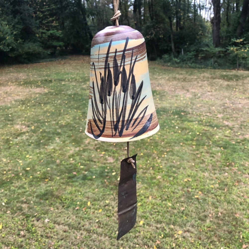 Vintage 1973 Pacific Stoneware Wind Chime Bell - Hand Painted - Collectible - Picture 2 of 13